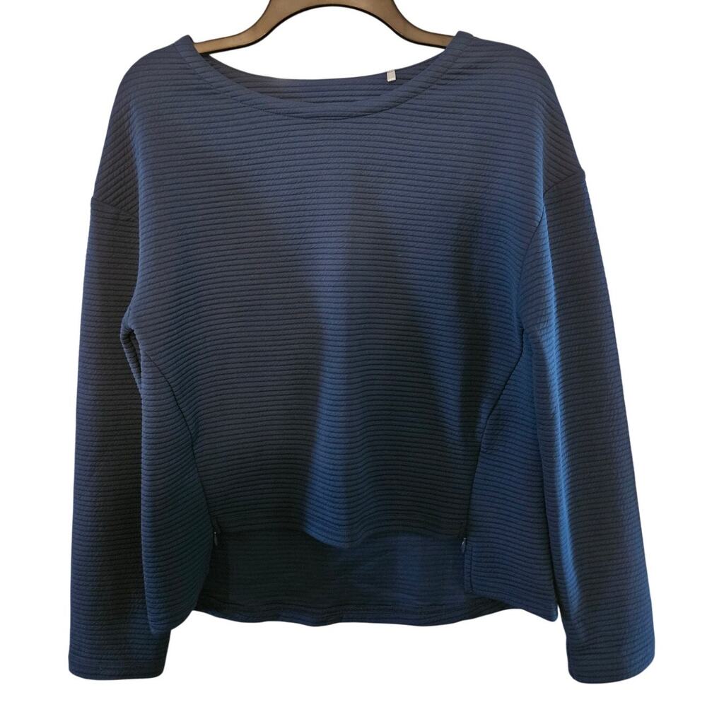 Pebble Beach Dry-Luxe Performance Golf Sweater Ribbed Navy S Ladies 38"-bust E66